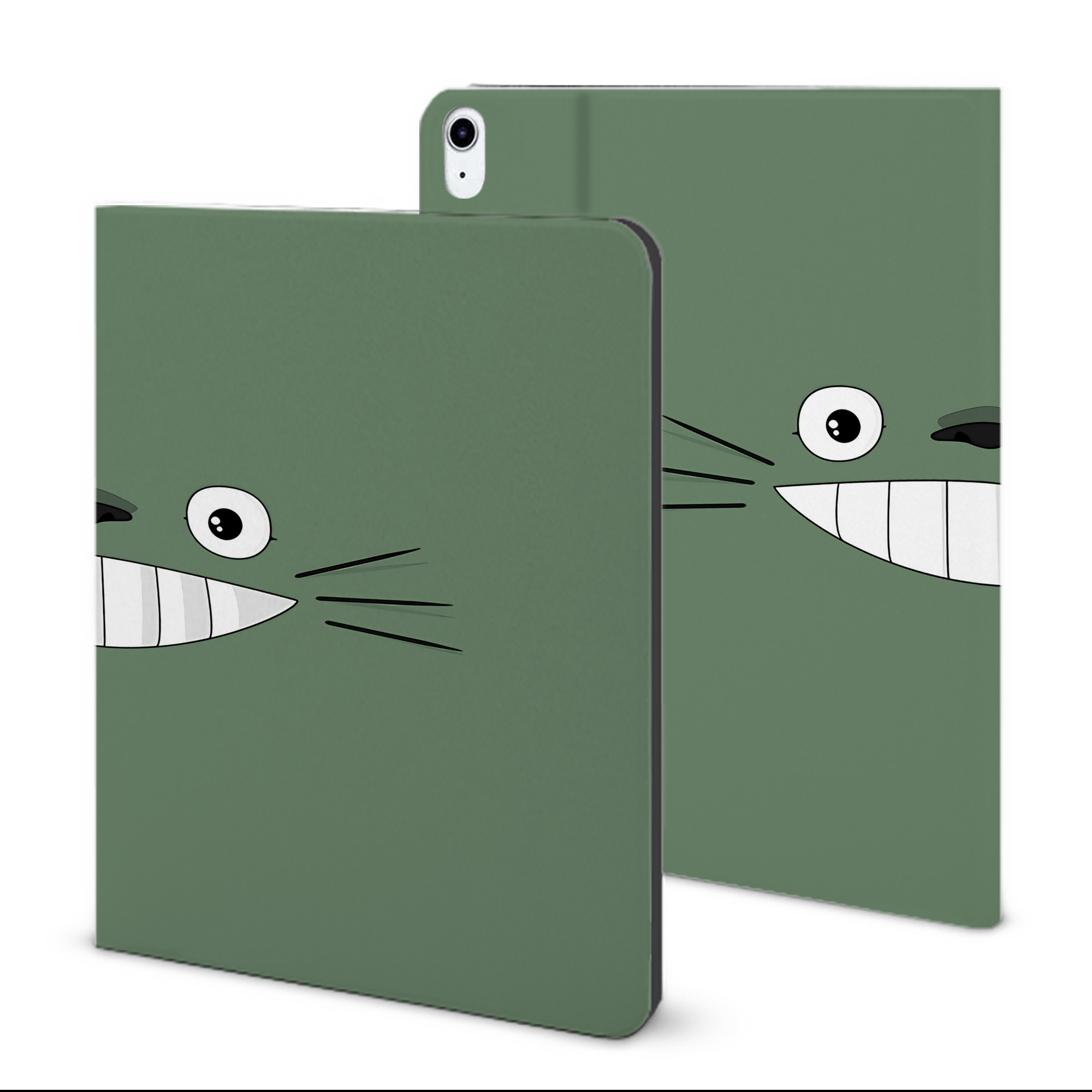 （画像用） となりのトトロ 草壁メイ 草壁サツキ My Neighbor Totoro Satsuki Kusakabe Mei Kusakabe IPad ケース ブック型 PUレザー TPU 耐衝撃 軽量 薄型 ペン収納なし 全面保護 IPad 各モデル対応